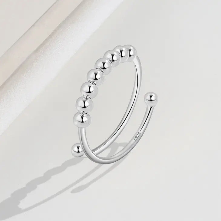 Beaded Anxiety Fidget Spinner Ring