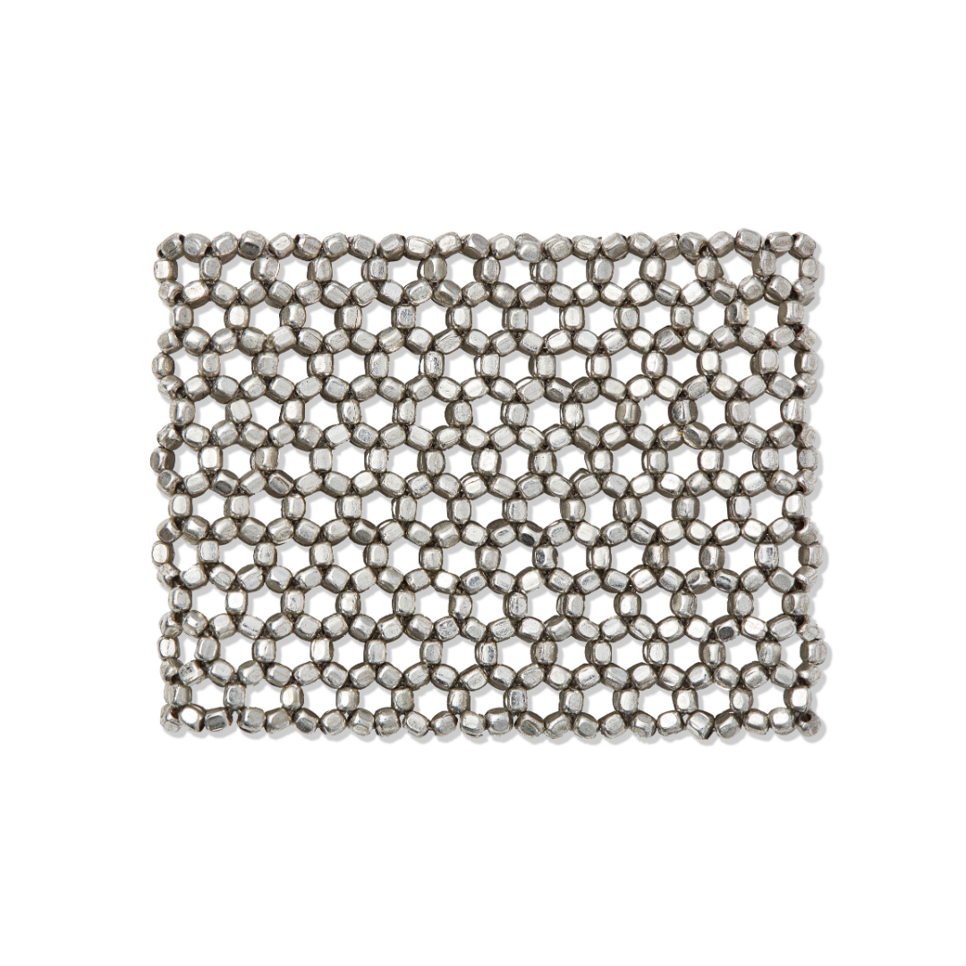 BEADED STRETCH SILVER BRACELET| JEWELRY