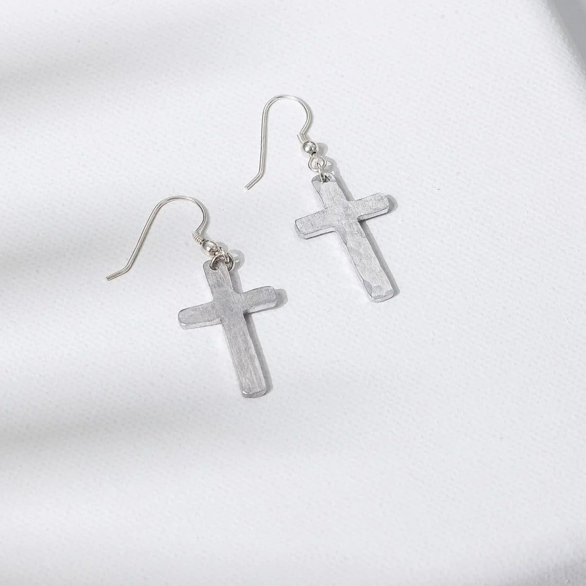 Aluminum Cross Earrings