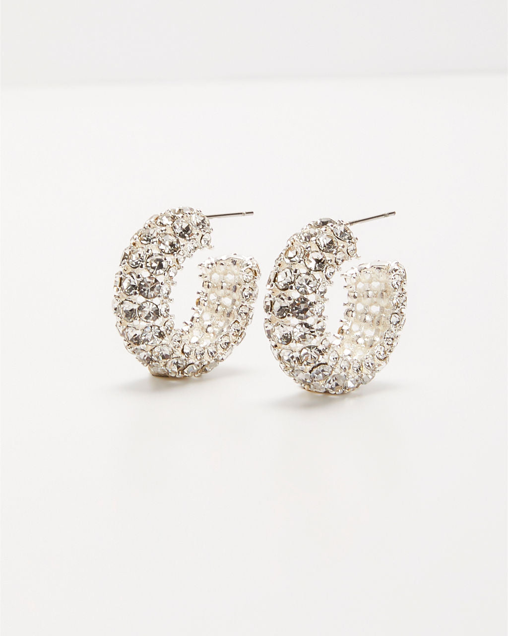 Calise Rhinestone Open Hoop Earrings