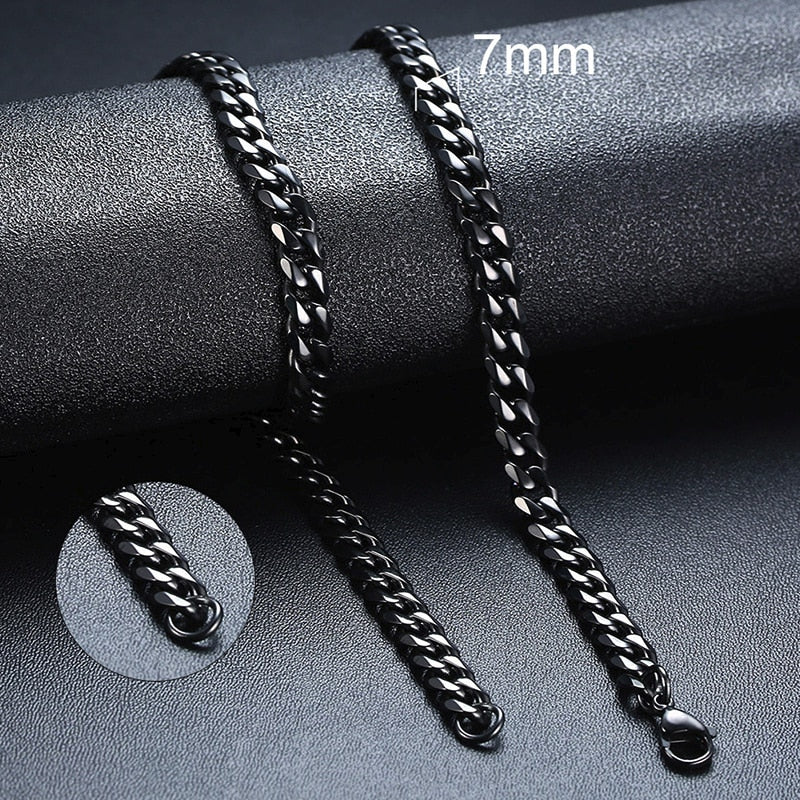 Chain Necklace for Men Women, Stainless Steel Curb Link Chain