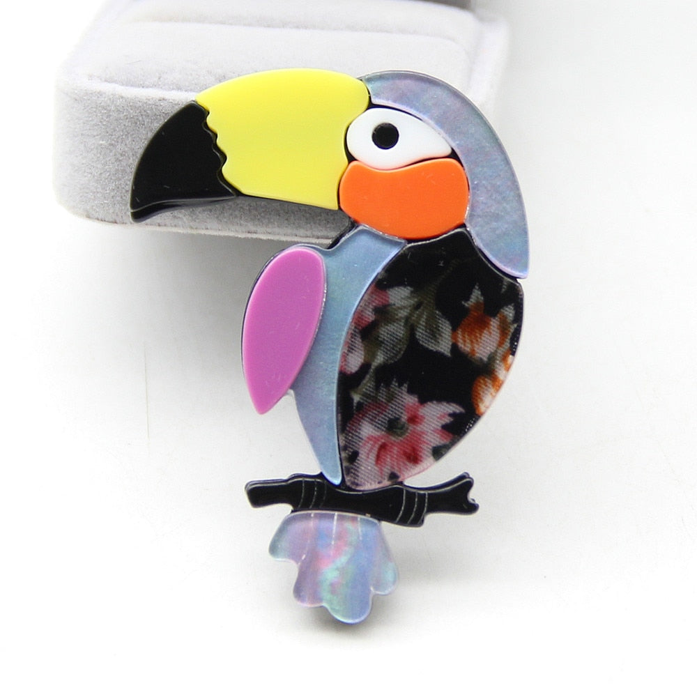 Acrylic Woodpecker Brooch Pin Bags Accessory Clothing Jewelry