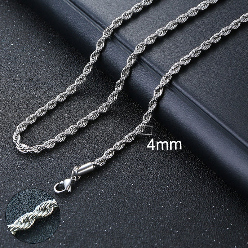Chain Necklace for Men Women, Stainless Steel Curb Link Chain