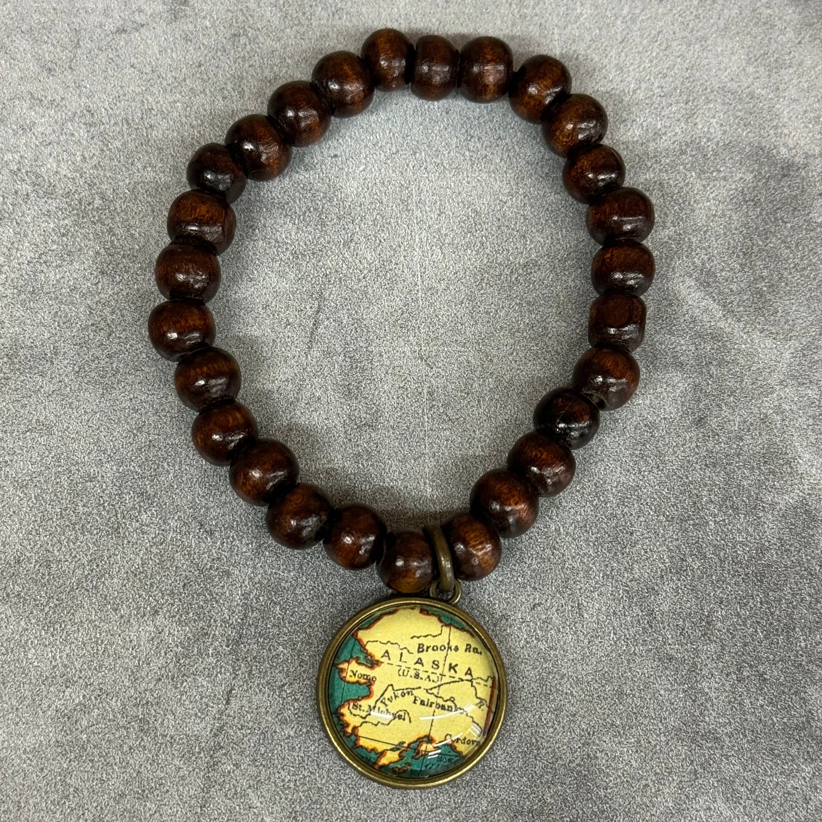 Alaska Map Beaded Bracelet
