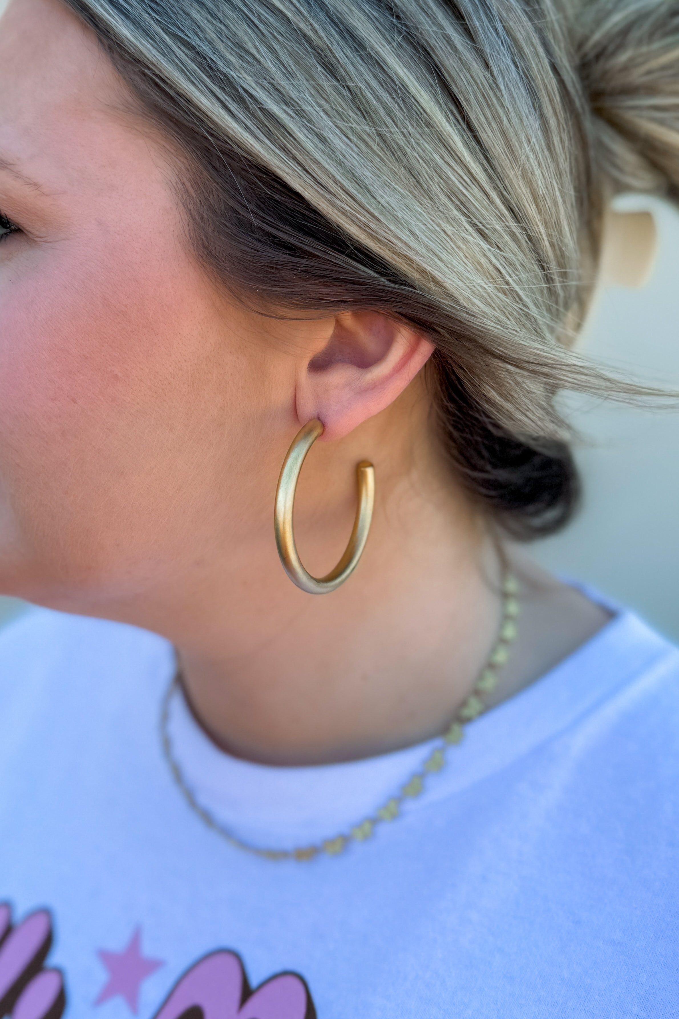 50mm Hali Hollow Hoops, Gold