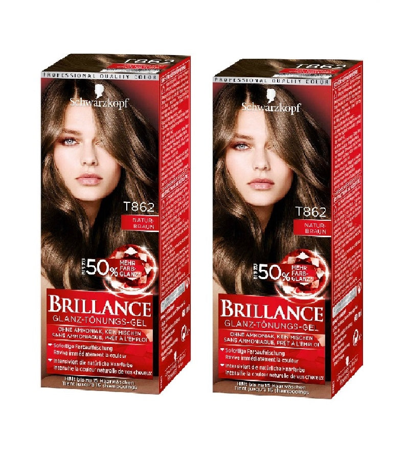 2xPack Schwarzkopf BRILLANCE Tinting Cream 862 - Natural Brown