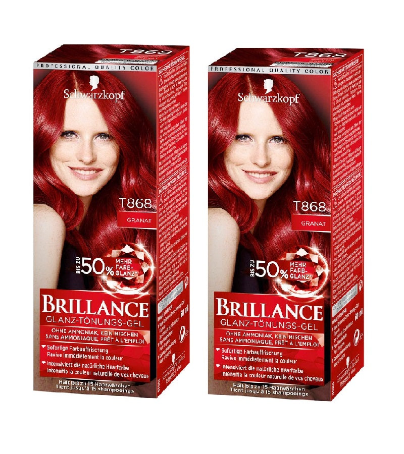 2xPack Schwarzkopf BRILLANCE Tinting Cream 868 Garnet Red
