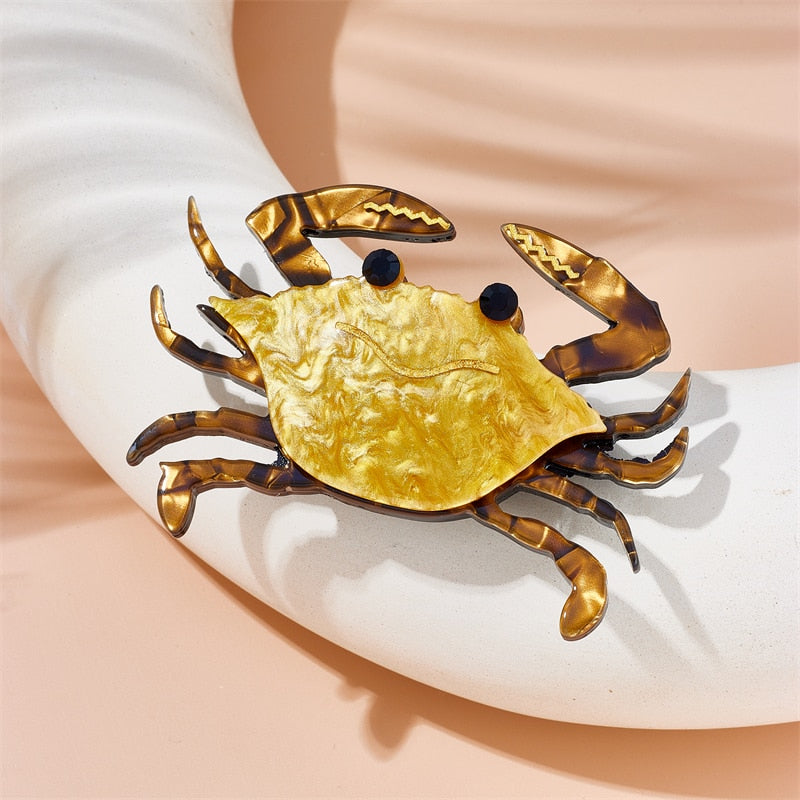 Brown Crab Brooches Badge Lovely Pins Accessories Jewelry