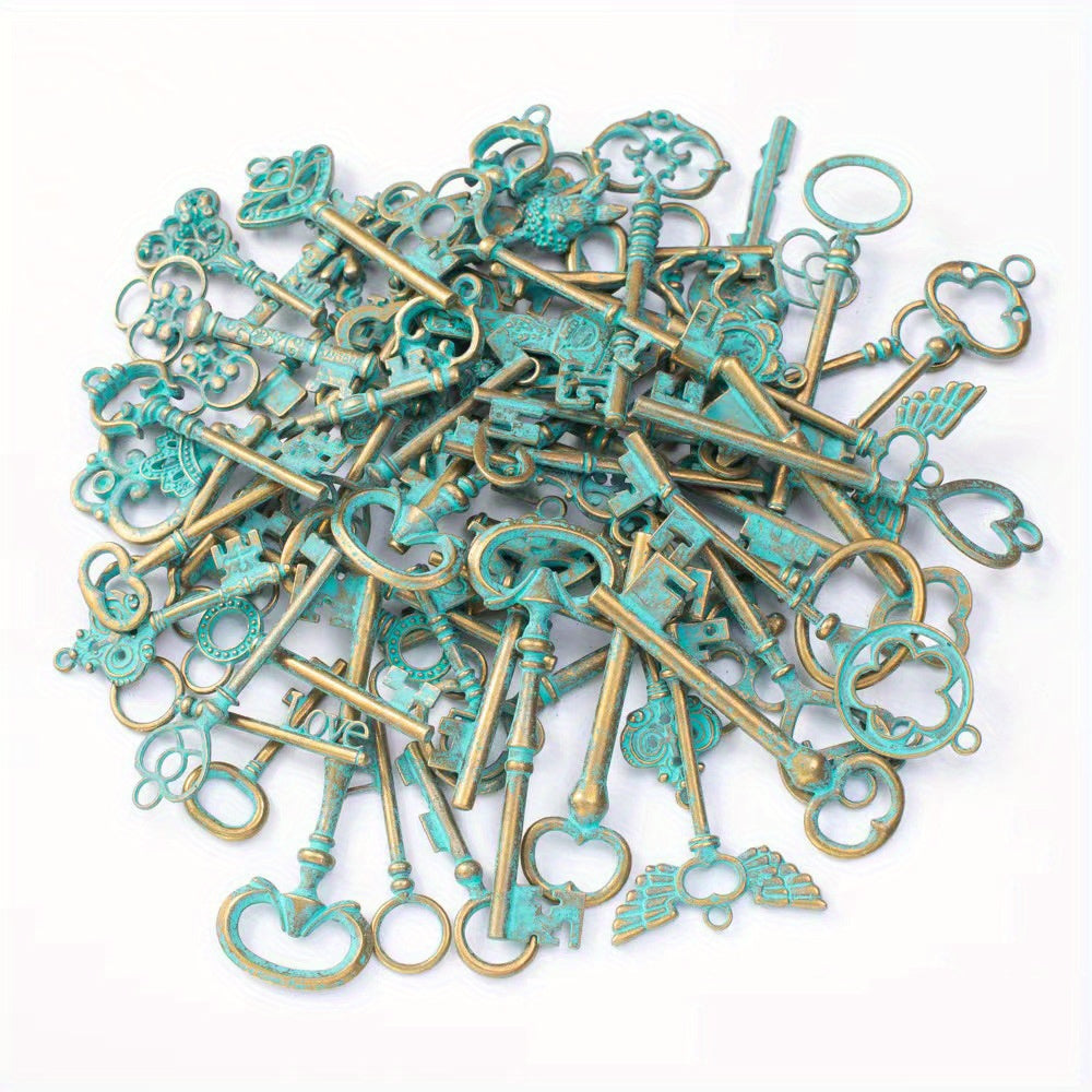 50g/20g Vintage Skeleton Key Set Pendant, Mixed Antique Style Pendant DIY Jewelry Making Wedding Party Favors (Bronze/Brass/Golden/Silver/mixed Color )