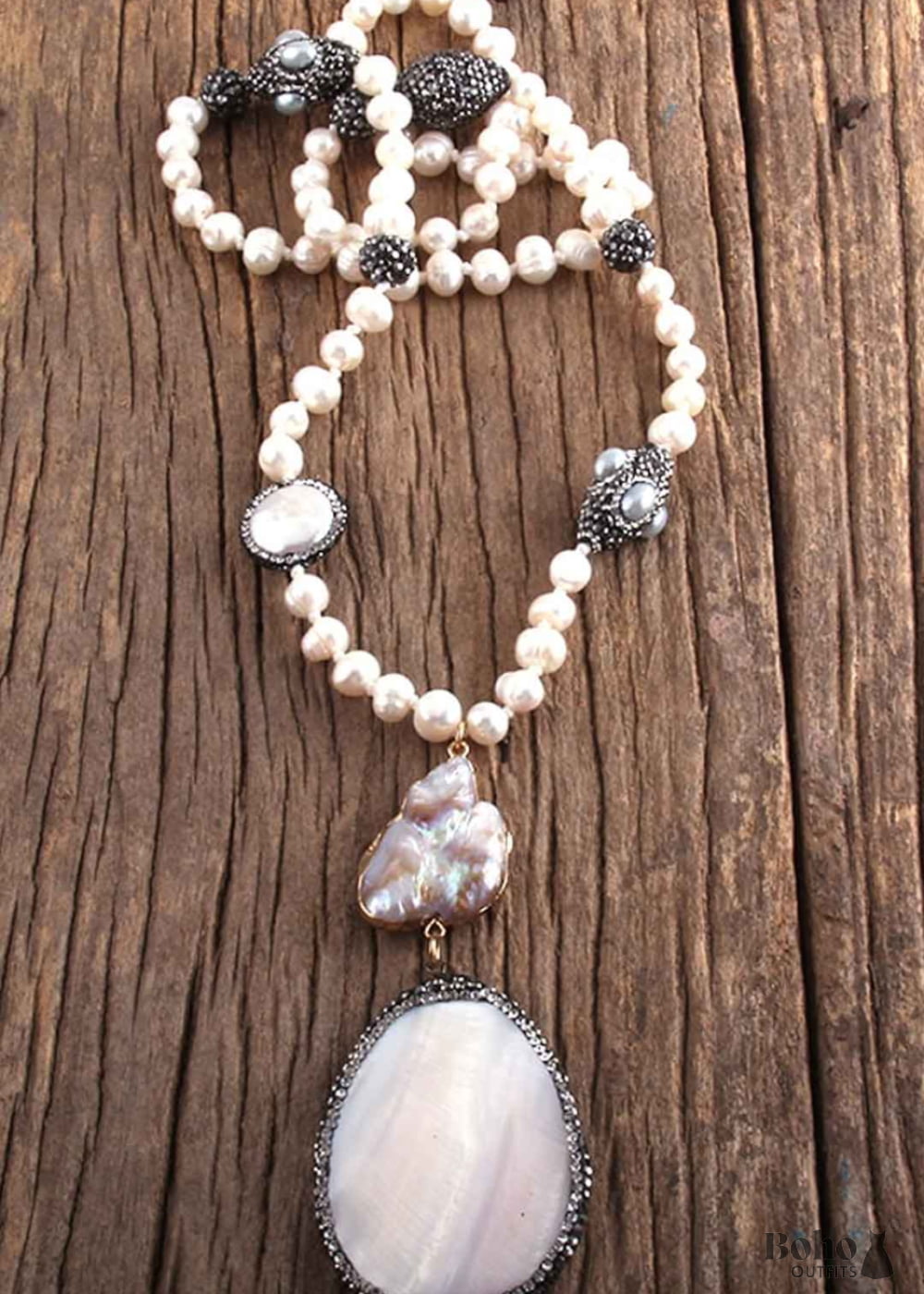 Boho Necklace RH Precious Silver Peal - Jewelry