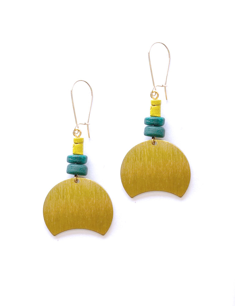 Brass Moon + Coco Earrings