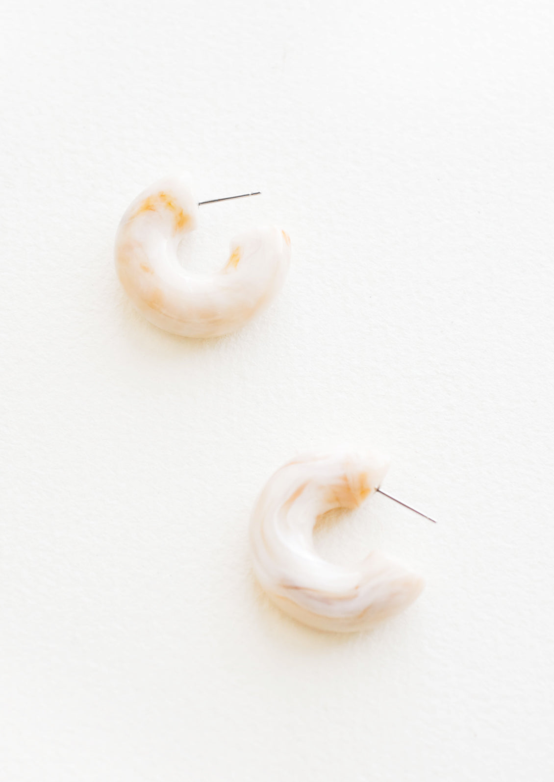 Chunky Resin Hoop Earrings in Oat Milk - LEIF