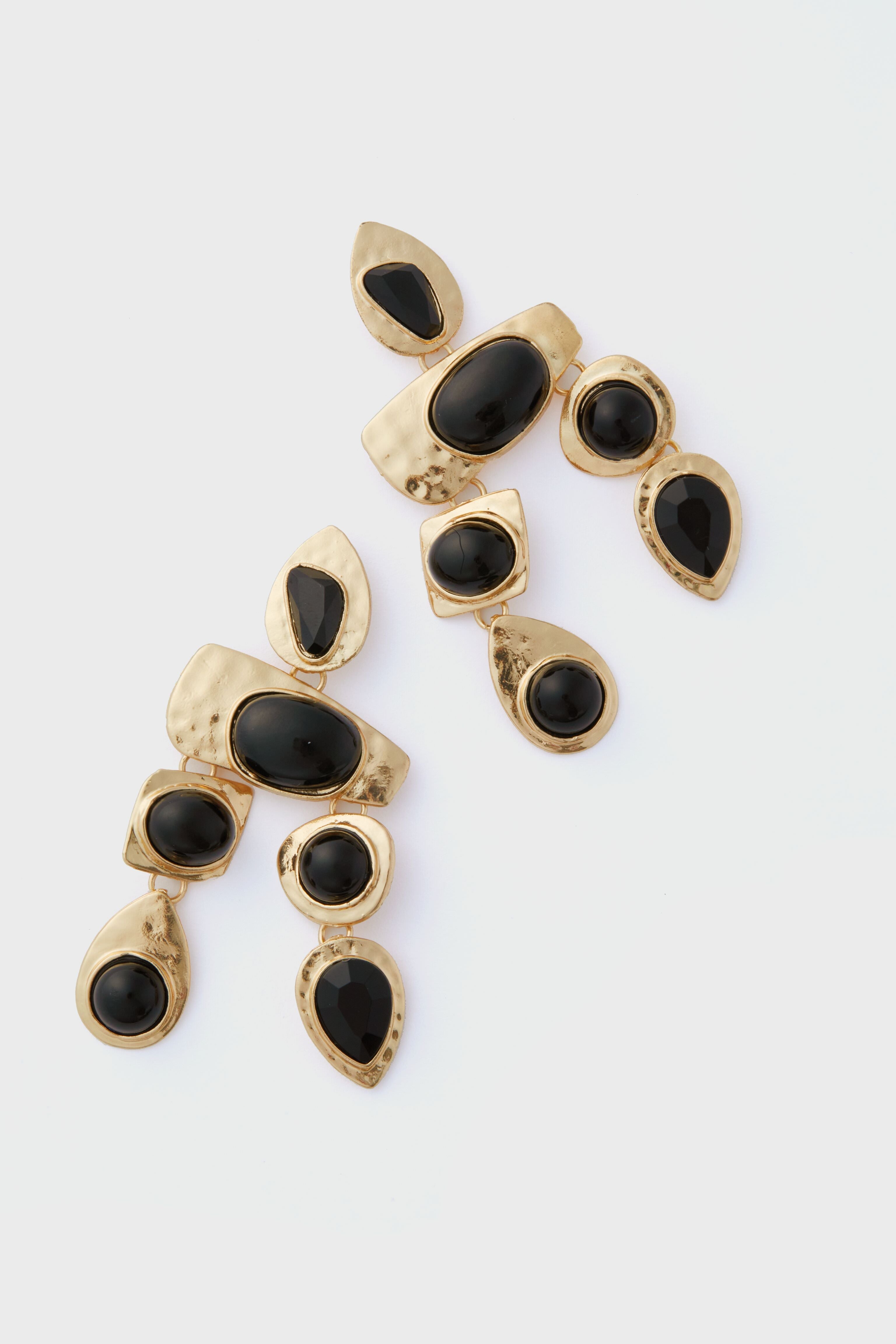 Black Multi Stone Earrings
